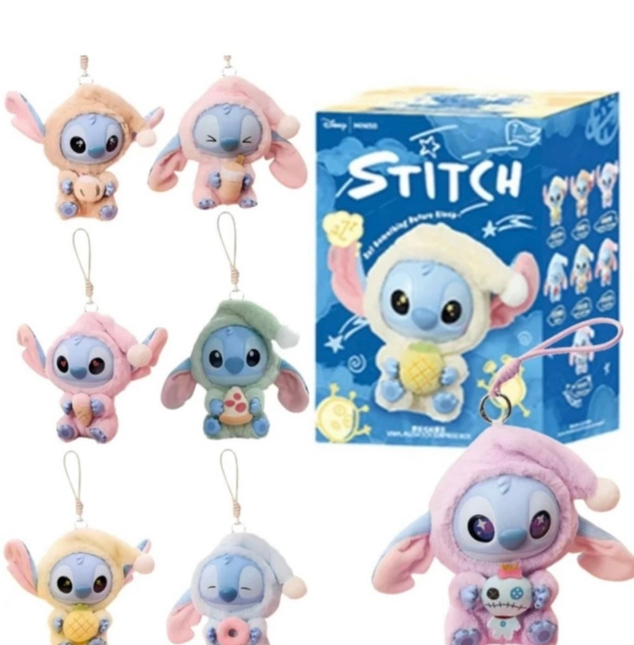 MINISO Disney Stitch Plush Keychain Eat
Something Before Sleep Blind Box