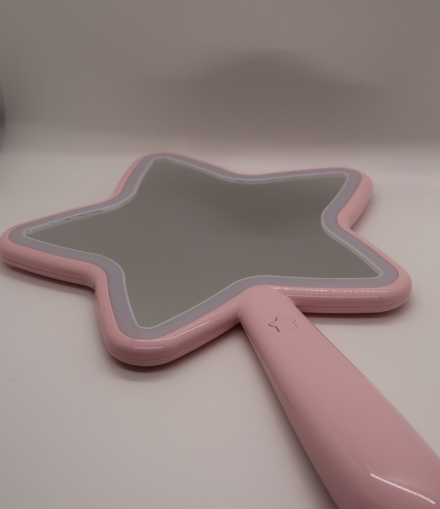 PINK DOUBLE SIDE LED LIGHT STAR HAND MIRROR