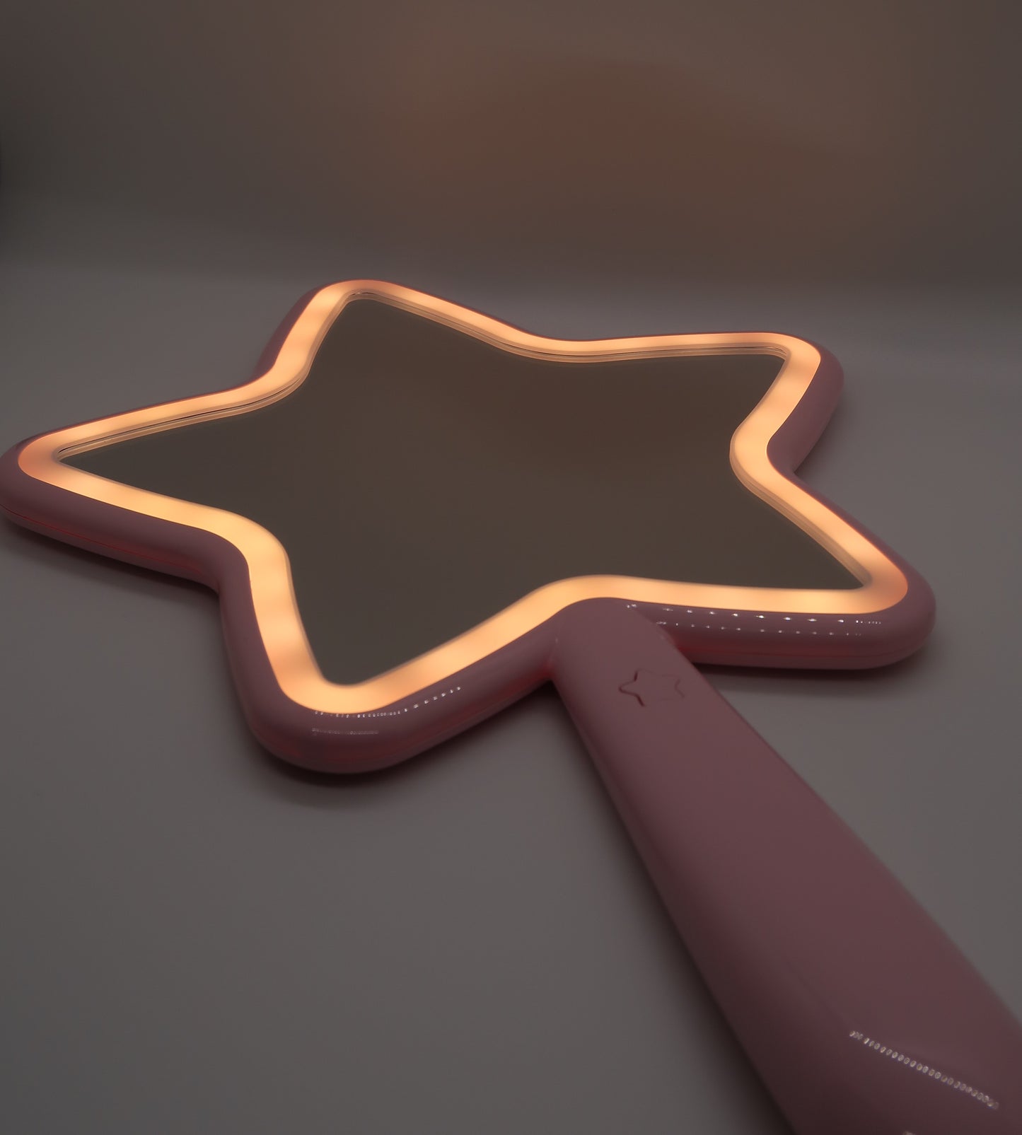 PINK DOUBLE SIDE LED LIGHT STAR HAND MIRROR