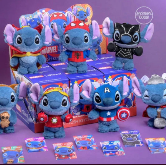 Marvel + Stitch Superhero Plush Keychain